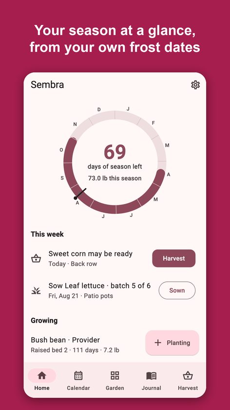 Sembra: Vegetable Garden Log
